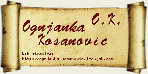 Ognjanka Kosanović vizit kartica